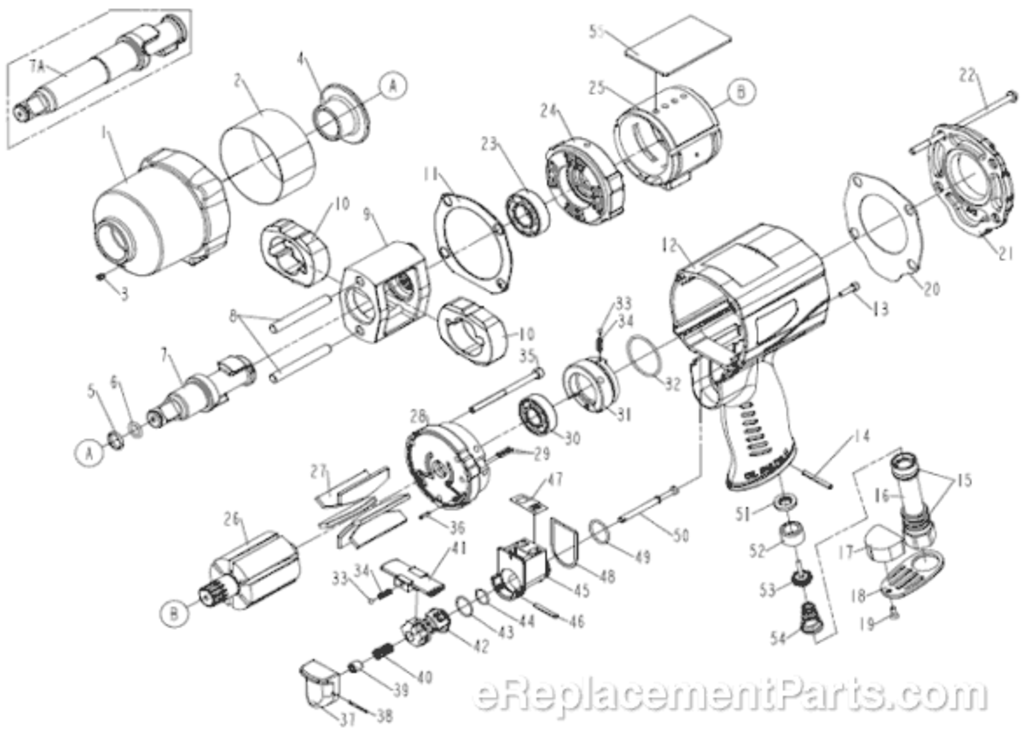 Page A Diagram and Parts List for CP7749-2 8941077492 Chicago Pneumatic Wrench